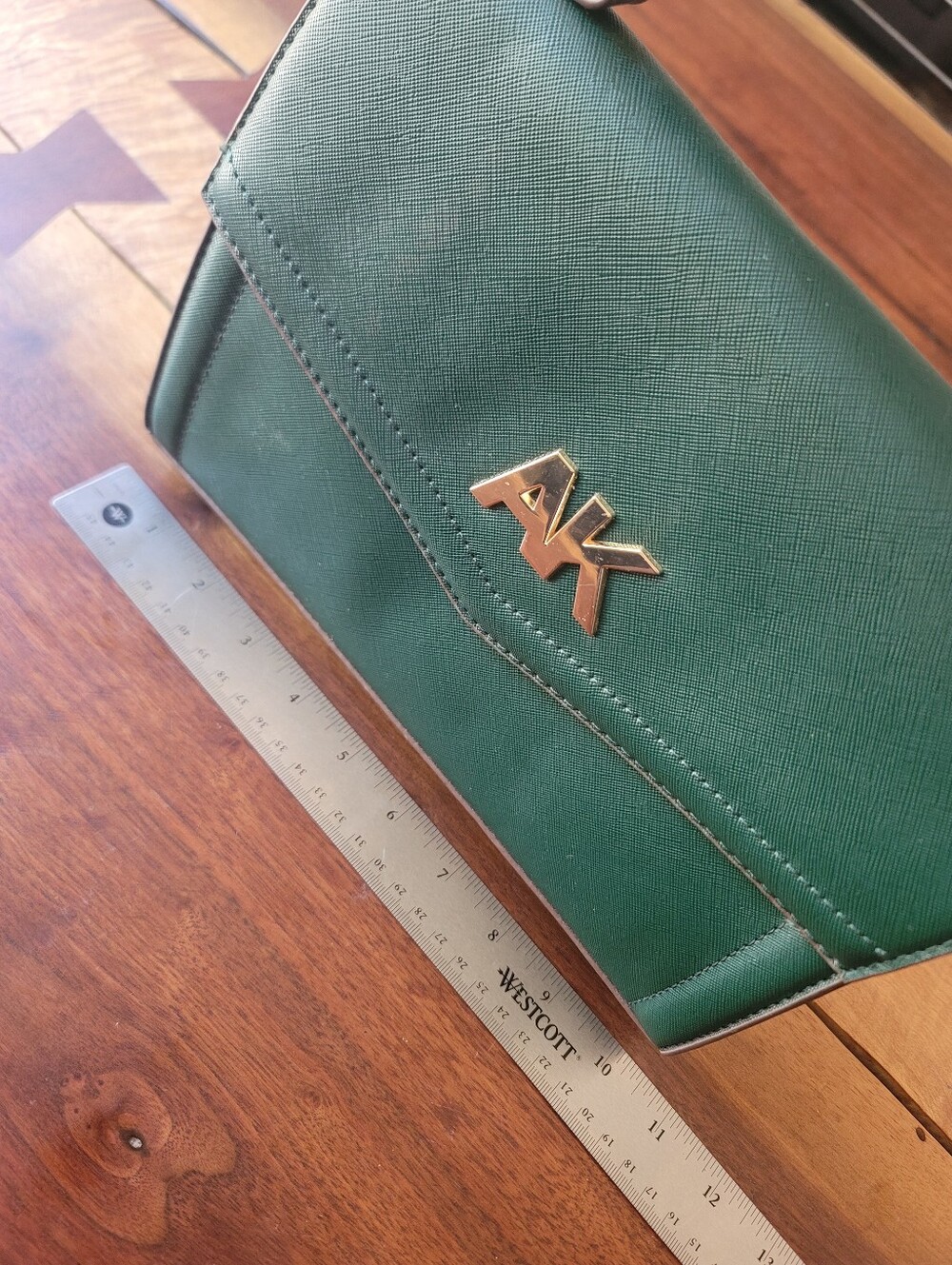 Anne Klein Green Flap Top Handle Satchel - Picture 2 of 13